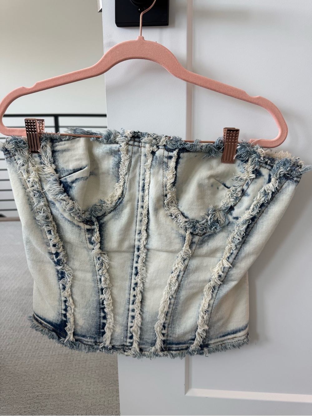Denim strapless top